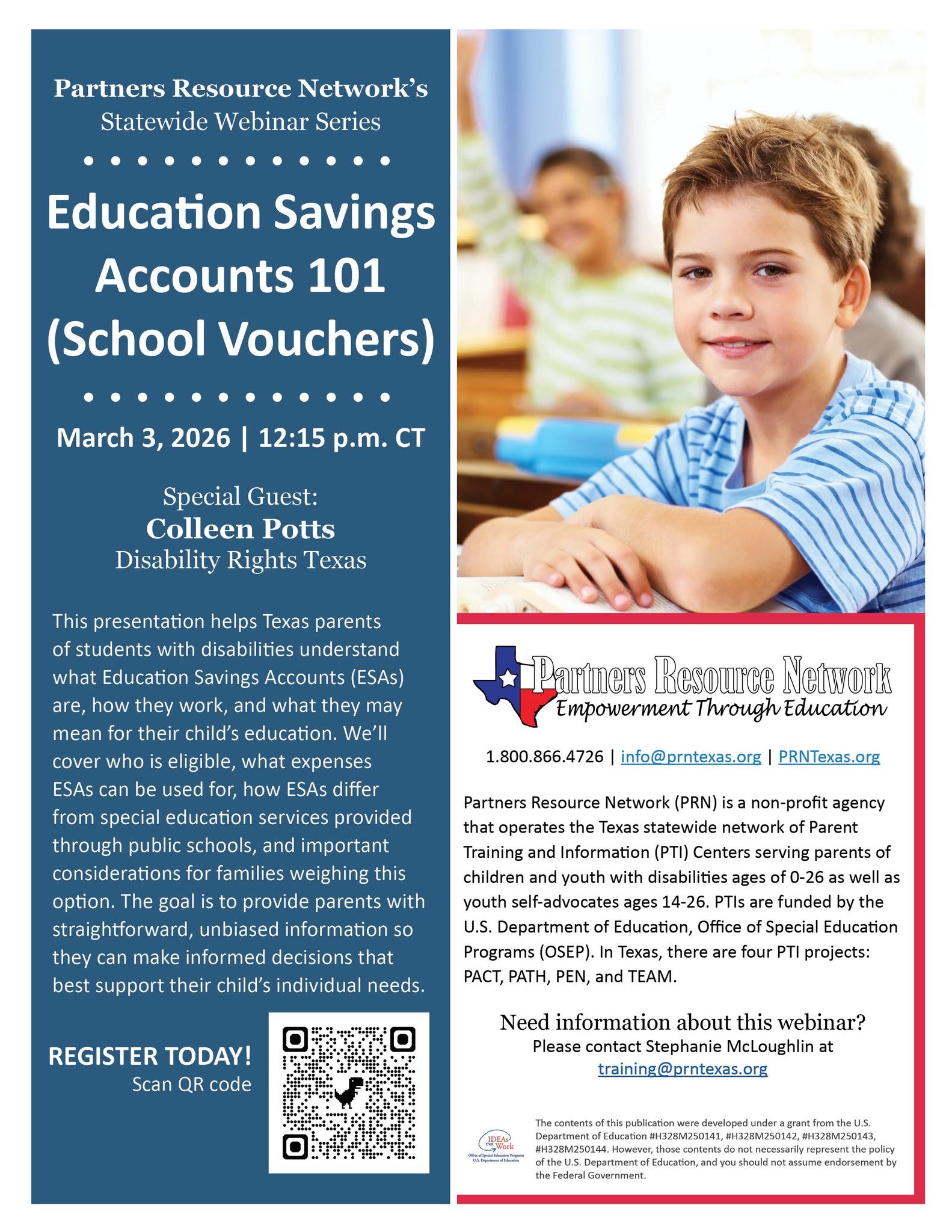 Webinar Flyer: Education Savings Accounts 101
