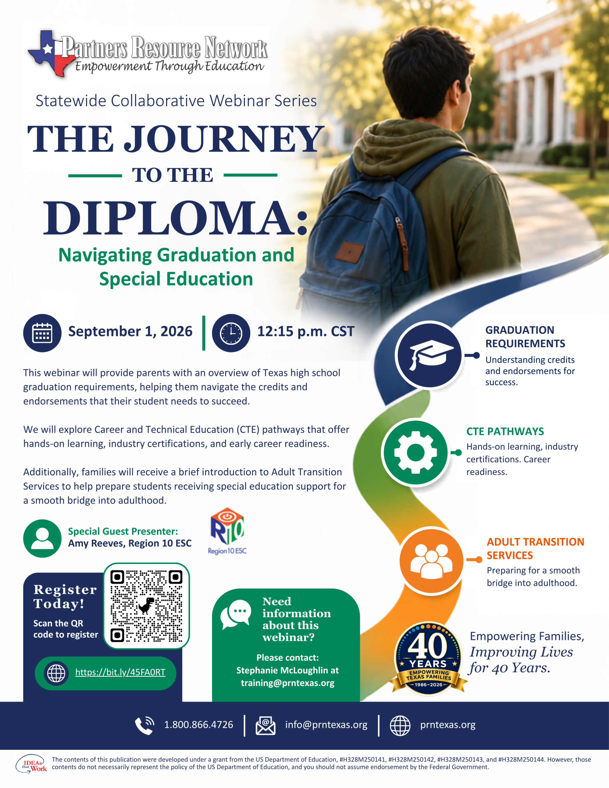 Webinar Flyer: The Journey to the Diploma: Navigating Graduation and Special Education